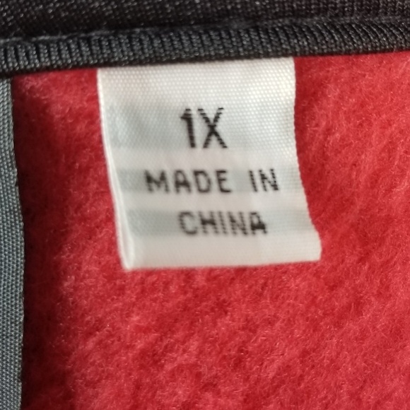 - Bob Mackie 1X Fleece Embroidery Red Jacket Vintage - Picture 9 of 9